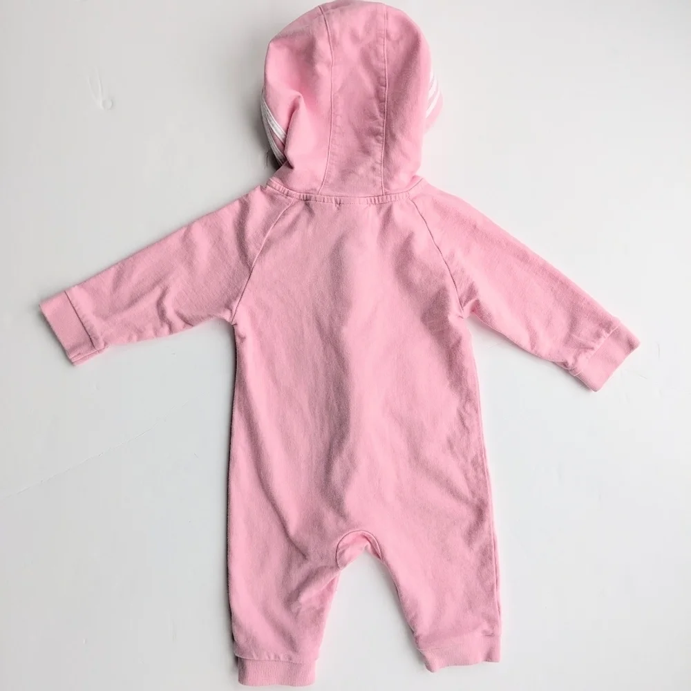 ADIDAS Pink Baby Girl's Logo Hood Coverall